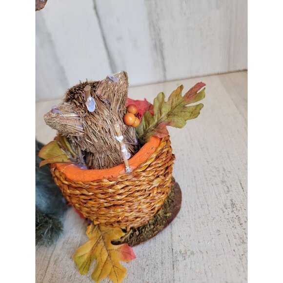 Bristle brush bottle raccoon acorn squirrel forest friends fall‎ home decor set - Picture 7 of 8